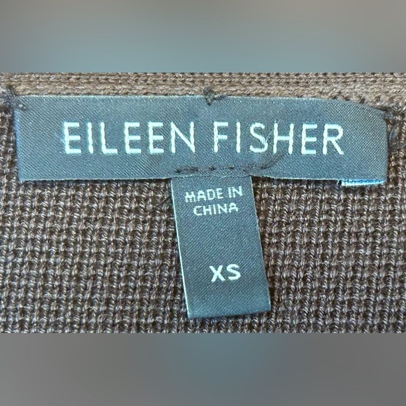 Eileen Fisher Chocolate Brown Silk/Cotton Knit Drapey Oversized Open Cardigan XS - Picture 14 of 16